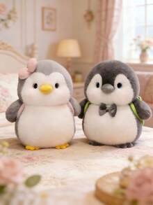 POKOJA LAND 1个9.84英寸毛绒企鹅玩具，送给朋友的可爱创意玩具，企鹅情侣背包，企鹅抓娃娃机玩具，睡觉时可以抱着的玩具，生日礼物 - 彩色 - 查看 4
