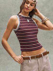 Bohemela Women Casual Knit Fitted Tank Top - Multicolor - View 4