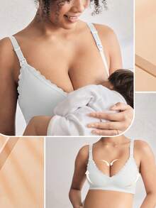 Moonlight&Mama Women's Popular Minimalist Solid Color Comfortable High Cost-Effective High Quality Portable Maternity Bra, 1pc - White - View 3