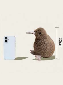 MINKOJA 7.8 Inch Kiwi Bird Plush Doll-Vivid Kiwi Plush Doll With Bird Look And Soft Touch, Available In Brown/Gray/White-Perfect Birthday Gift For Teenagers And Adults, Tabletop Bed Collection For Bird Lovers - Multicolor - View 3