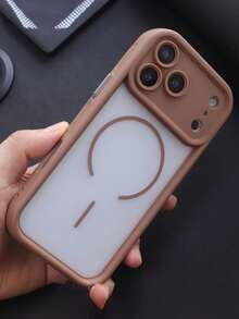 半透明磨砂摄像头镜头保护磁吸无线充电手机壳，兼容 17 Pro Max、17 Pro、17 Air、17、16、15、14、13、12、11 Pro Max，Armor Plus 后盖 - 棕色 - 查看 3