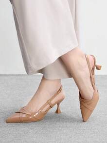 CUCCOO BIZCHIC Giày cao gót nữ - Màu Khaki - Xem 8