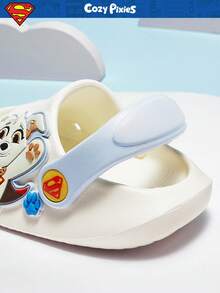SUPERMAN X Cozy Pixies 1 Pair Cute & Versatile Non-Slip Summer Beach Flat Outdoor Slip-On Toddler Sandals - White - View 6