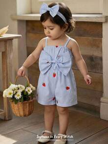 Cozy Pixies Salopă drăguță, dintr-o bucată, pentru bebeluși, fetiță: Salopă casual, simplă și adorabilă, cu dungi, imprimeu integral și fundă. Potrivită pentru petreceri de ziua de naștere, petreceri de seară, spectacole, nunți, botezuri, ceremonii de deschidere, ținute de zi cu zi, școală, ieșiri și sezoanele de toamnă/iarnă. - Multicolor - Vizualizare 2