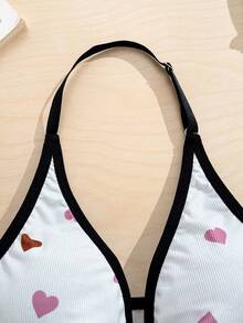 Sweet Heart Spiral Print Front-Closure Women's Camisole Bra - Multicolor - View 3