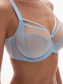 LUVLETTE Bra Minimizer Dream Curve Air Blue Tanpa Lapisan, Cakupan Penuh, Penopang Samping, Jaring Berudara, Nyaman dan Ringan - Baby Blue - View 3