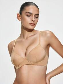 SHAPORA Áo ngực nâng ngực có gọng màu mơ, kiểu cài hai hàng cúc, giúp giảm mỡ thừa hai bên. - Màu be - Xem 2