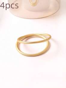 2/24 piezas Anillos de servilleta de metal en espiral, perfectos para decoraciones de mesa, bodas, fiestas y banquetes (Dorado mate). - Dorado - Ver 11