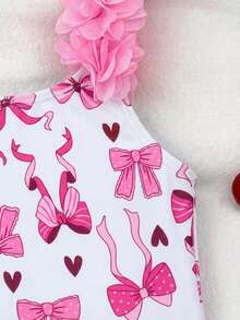 Emery Rose Kids Emery Rose Kids Young Girl Striped Bow Floral 1-Piece Swimsuit - Pink - View 7