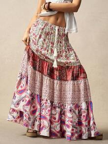 Bohemela 休闲度假印花宽松女式半身裙 - 彩色 - 查看 3