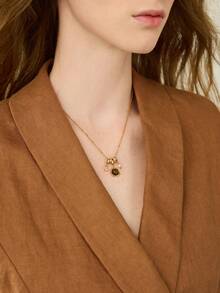 MOTF PREMIUM Pre-18k镀金虎纹石气质水滴精致吊坠项链 - 金黃色 - 查看 9