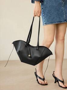 MOTF PREMIUM 女士手提包，简约日常单肩包 - 黑色 - 查看 7