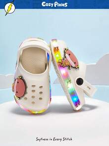 Cozy Pixies Dép xăng đan thoải mái, thời trang, màu xanh lá cây hình khủng long hoạt hình dễ thương, nhẹ và thoáng khí cho bé trai mùa hè. - Màu be - Xem 3