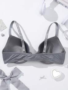 SHEIN 1pc Women's Underwire Bra - Grey - View 2