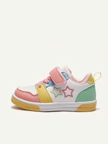 Cozy Pixies Spring/ Summer Fashion Versatile Fun Cute Contrasting Colors Colorful Color Matching Star Embroidery Baby Sneakers College Style Outdoor Play - Multicolor - View 4