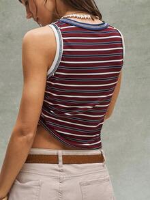 Bohemela Women Casual Knit Fitted Tank Top - Multicolor - View 7