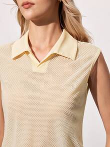 CourtClass CourtClass Casual Sports Breathable Solid Color Tank Top Tennis Shirt - Yellow - View 8