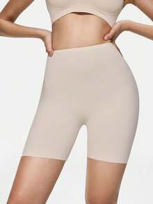 SHAPORA Quần short định hình dáng người dành cho nữ, màu trơn, kiểu dáng thường ngày, đa năng. - Màu be - Xem 4