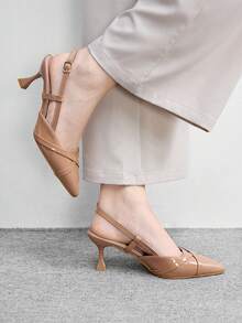 CUCCOO BIZCHIC Giày cao gót nữ - Màu Khaki - Xem 6