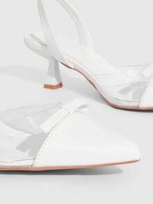 CUCCOO SZL New Arrival Women's High Heel Sandals, Sexy Jelly Patchwork PU Leather High Heels For Wedding Party - White - View 5