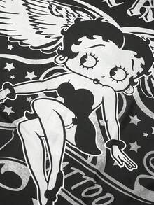 Betty Boop | ROMWE 1pc, Dark Punk Pattern Polyester Tapestry, Suitable For Daily Home Decoration, Living Room, Bedroom, Camping And Other Occasions, Suitable For All Seasons - Multicolor - View 2