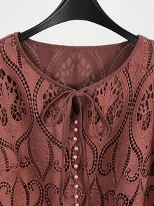 Modelyn Elegant High-Quality Plus Size Women Lace Blouse - Dusty Pink - View 5