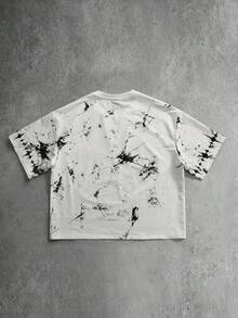 ROMWE MEN Goth Men's Loose Fit Printed Short Sleeve T-Shirt Spring/Summer - White - View 3