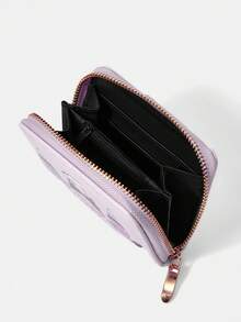 HELLO KITTY AND FRIENDS | SHEIN 1Pc Love Ice Cream Rabbit Pattern Simple Style Zipper Coin Purse, Suitable For Women. - Mauve Purple - View 4