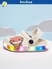 Cozy Pixies Dép xăng đan thoải mái, thời trang, màu xanh lá cây hình khủng long hoạt hình dễ thương, nhẹ và thoáng khí cho bé trai mùa hè. - Màu be - Xem 6