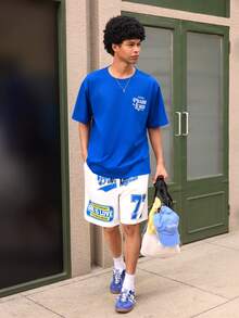 Open Phase Camiseta de manga corta con estampado gráfico versátil y sencillo para hombres | Tema del Salmo bíblico - Azul - Ver 8