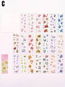 1张花卉日记语录剪贴贴纸创意贴纸书花卉素材贴纸DIY日记贴纸书 - 套裝 - 查看 13
