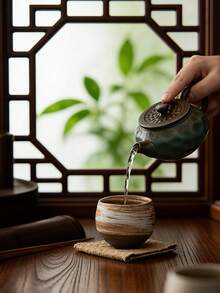 1 Handmade Antique Japanese Countryside Style Ceramic Tea Set, Teacup, Used For Kung Fu Tea Ceremony, Vintage Vintage Style - Multicolor - View 5