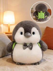POKOJA LAND 1个9.84英寸毛绒企鹅玩具，送给朋友的可爱创意玩具，企鹅情侣背包，企鹅抓娃娃机玩具，睡觉时可以抱着的玩具，生日礼物 - 彩色 - 查看 5