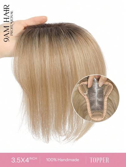 4x3.5inch Human Hair Lace Topper For Women Hair Pieces For Thinning Hair Hair Loss,Adds Volume & Covers Gray