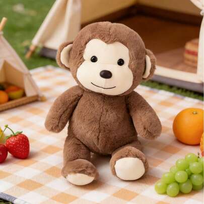 POKOJA LAND Cute Monkey Plush Toy, Monkey Stuffed Animal, Sheep Plush Toy, Suitable As A Girl Birthday Gift, Monkey Plush Pillow Or Children's Day Gift