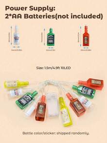 Teckwe 10 件瓶装灯串，LED 仙女灯串，适用于 DIY、房间花园、室内节日婚礼派对万圣节圣诞节装饰 - 彩色 - 查看 7