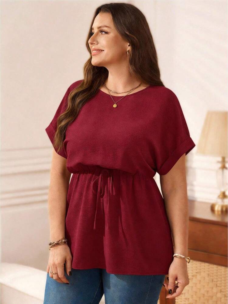 Plus Size Round Neck Batwing Sleeve Casual Solid Color Blouse, Pride Life, LGBTQ Lesbian Pride, Pride-Woman, Pride Gift Rainbow, Pride Month Printable, Summer For Women, Summer Top, Vacation Woman, Going Out Top, Country Concert , Cute Summer Top