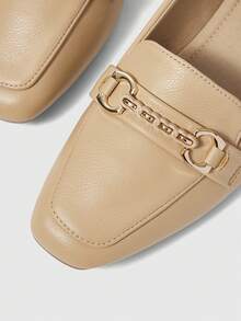 Sleekvia 女士金属设计休闲百搭时尚平底鞋 - 卡其色 - 查看 4