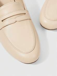 Sleekvia Women Shoes Spring And Summer New Round Toe Flat Bottom Apricot Mule Women's Shoes Daily Versatile Commuter Semi-Drag Lazy Shoes Flat Bottom Women's Shoes - Apricot - View 4