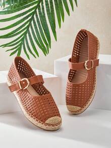 Solezae Women's Fashion Casual Comfy Round Toe Espadrilles - Maroon - View 5