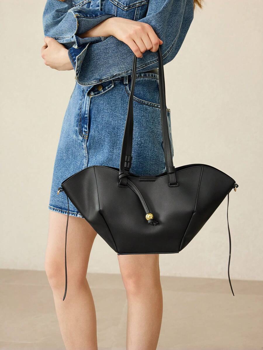 MOTF PREMIUM 女士手提包，简约日常单肩包 - 黑色 - 查看 1