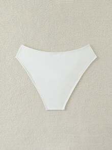 Swim Vcay Quần bikini nữ màu trơn kiểu dáng thường ngày - trắng - Xem 2