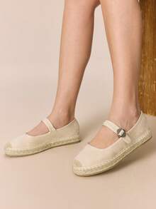 Styleloop Bohemian Style Holiday Style Leisure, Mary Jane Straw Rope Shoes, Bohemian Style, Travel Essentials, Summer Wear, Holiday Atmosphere - Mary Jane Beige - View 2