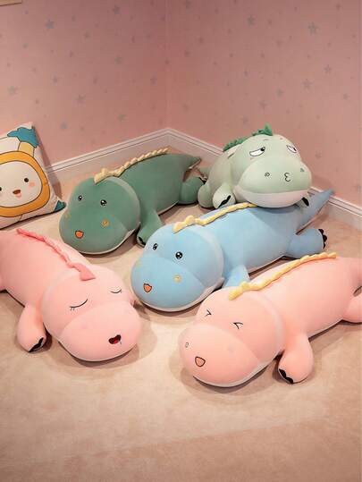 POKOJA LAND 大型恐龙毛绒玩具，可爱巨型恐龙抱枕，绿粉蓝三色恐龙抱枕，送给孩子、女朋友、男朋友、朋友和家人的完美生日和节日礼物，卧室沙发毛绒装饰品