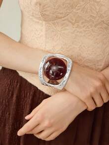 MOTF PREMIUM 银色哑光金色树脂手镯 - 銀色 - 查看 3