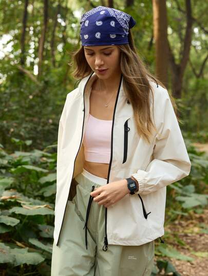 Exploreva 女士连帽外套，休闲舒适，带拉链口袋，宽松版型，适合远足、钓鱼、登山、旅行等户外活动，春秋季穿着，简约时尚。