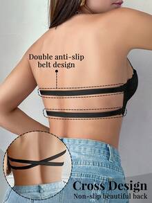 DesireSculpt Set de 2 sujetadores inalámbricos sin espalda de encaje, que levantan y realzan el busto pequeño, sujetador invisible sin tirantes - Multicolor - Ver 2