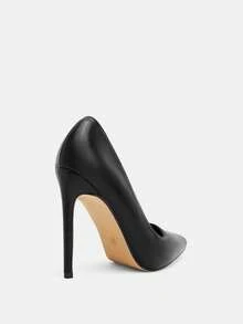 Glitzique 时尚性感杏色漆皮尖头10.5厘米细高跟鞋，休闲百搭，适合春秋季节穿着，优雅大方，适合派对场合。 - 黑色 - 查看 5