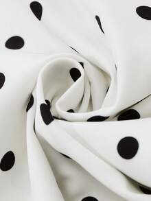 GlowEve Bộ jumpsuit chấm bi cổ chữ V chéo, không tay, có thắt lưng, kiểu dáng thanh lịch, thoải mái cho mùa xuân/hè, thích hợp cho nữ, thích hợp đi nghỉ mát, đi biển hoặc dự tiệc. - Đen và trắng - Xem 3