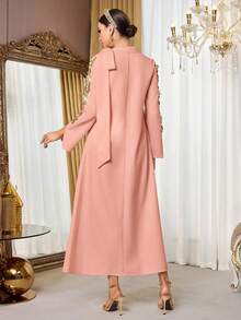 Al Najma 奢华白色高端晚礼服，阿拉伯风格女装 - 粉色 - 查看 6